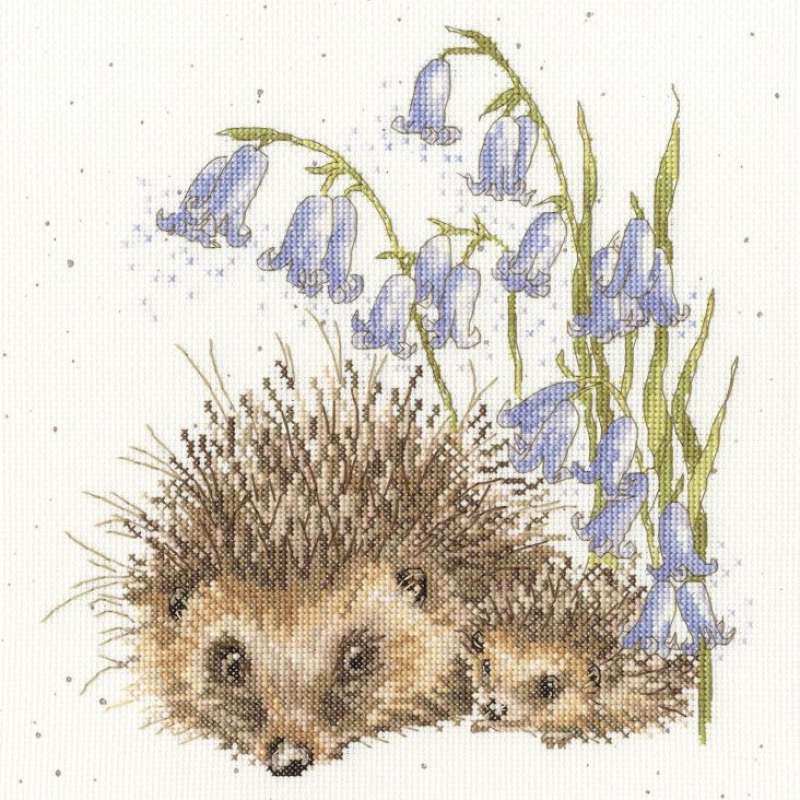 Kreuzstichpackung 26x26cm - Love and Hedgehugs